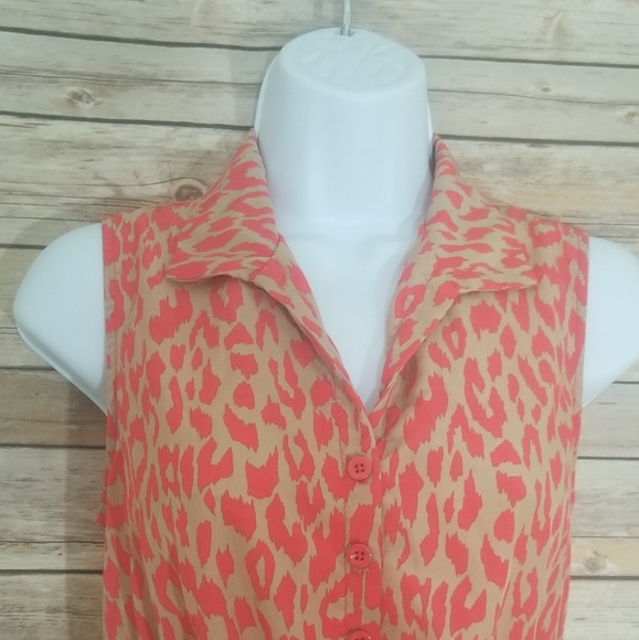 Old Navy Cheetah Dress orange and tan with belt - Picture 5 of 7